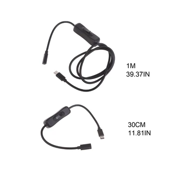 USB C kabelis 20V 5A 100W C tipo USB Vyriškas į C tipą Moteriškas įkroviklis Įkrovimas Sinchronizavimo duomenų kabelis Maitinimo adapteris Maitinimo laidas su jungikliais
