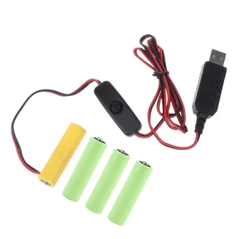 USB maitinimo keitiklis AA eliminatoriai pakeičia 4Pcs 1.5V AA baterijas nuotolinio valdymo pultui LED šviesos elektroninis žaislas 40JB