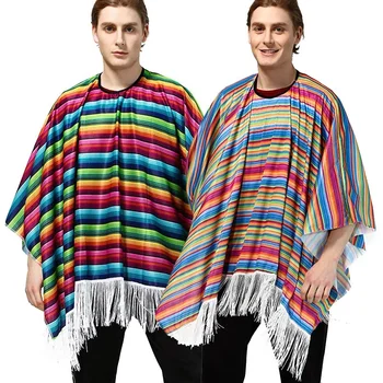 Vaidmenų žaidimo festivalio exican drabužiai Meksikos etninis kyšulys Meksikietiško stiliaus cape party adult M