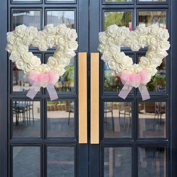 Valentino dienos baltos rožės žiedas 2024 m Naujas romantiškas meilės gėlių žiedas Lauko vestuvių scenos dekoravimas Rekvizitas didmeninė prekyba