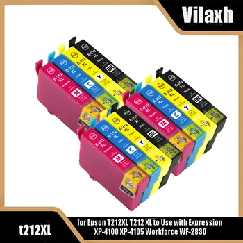 vilaxh 212 212XL Perdirbta rašalo kasetė, skirta Epson T212XL T212 XL naudoti su Expression XP-4100 XP-4105 Workforce WF-2830