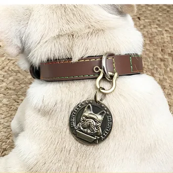 Vintage Custom Dog ID Tag Personalized Metal Pet Dog Tags Puppy Cat ID Name Tags Collar Accessories for Dogs Necklaces Pakabukai