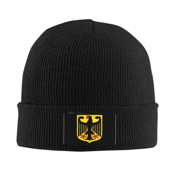 Vokietijos herbas Variklio dangčio kepurė Megzta skrybėlė Vyrai Moterys Mada Unisex Suaugusieji Vokietijos vėliava Erelis Žiema Šiltos kaukolės Pupelės Kepurė