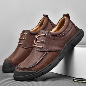 Vyriški verslo laisvalaikio batai Vyriški laisvalaikio laisvalaikio natūralios odos batai Lauke Patogūs vaikščiojimo avalynė Mados įrankių batai Butai