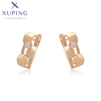 Xuping Papuošalai Madingi nauji lankiniai auskarai Akmuo su aukso spalvos auskarais moterims Mergaitės žavesys Juvelyrinių dirbinių dovanų X000712131