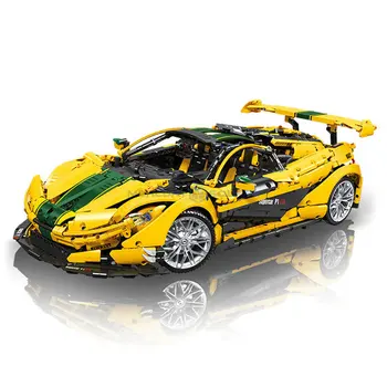 Yellower Super Speed Racing Car MOC 91101 Aukštųjų technologijų automobilio modelis Statybinis blokas Kaladėlių žaislai Vaikai Berniukai Kalėdų dovanos