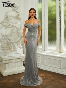 Yesexy vasarinė suknelė Moterys 2023 Trend Elegantiška blizgučių undinėlės grindų ilgio suknelė