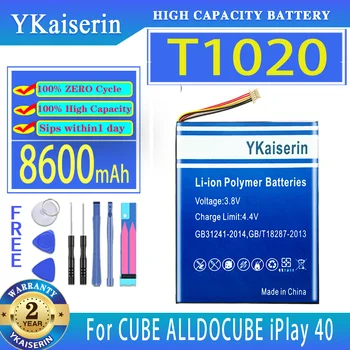 YKaiserin 8600mAh Pakaitinė baterija T1020 skirta CUBE ALLDOCUBE iPlay 40 iPlay40 Tablet PC baterijos