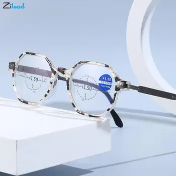 Zilead nerūdijančio plieno skaitymo akiniai Unisex Anti Blue Rays Apvalūs presbiopiniai optiniai akiniai Dioptrijos+1+1,5+2+2,5+3+3,5