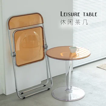 šiaurietiškas skaidrus akrilinis stalas kūrybinė krištolo akrilo kava svetainės baldams mažas lovos pusei