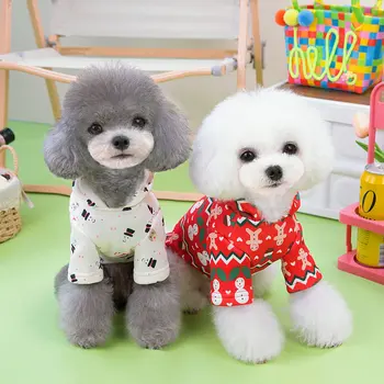Šunų kalėdiniai megztiniai Pet Cat Puppy Fashion Coat Warm Clothes Teddy Bulldog Chihuahua York