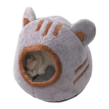 Žiemos kačių namai Žieminiai kačių nameliai su nuimama plaunama pagalvėle Mielas lokys Dizainas Minkštos ir savaime šylančios kačiukų lovos &