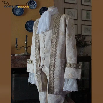18th Century Renaissance Prince Cosplay kostiumo uniformos komplektas Rokoko baroko laikotarpis Vyriškas kamuolinis chalatas Jaunikio suknelė Rokoko kostiumas