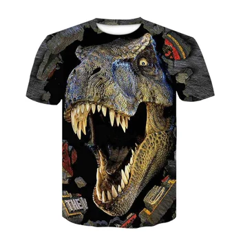 2023 naujas prekės ženklas: Vasaros dinozauras Juokingi marškinėliai gyvūnas 3D spausdinti marškinėliai Vyriški marškinėliai trumpomis rankovėmis XXS-6XL plius dydžio viršutinės dalys ir trišakiai