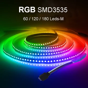 5M 3535 SMD 5mm 8mm 10mm PCB 60 šviesos diodai 120 šviesos diodų 180 šviesos diodų RGB LED juostelės spalva keičiama 12V DC lanksti juosta Juostelė TV foniniai šviestuvai