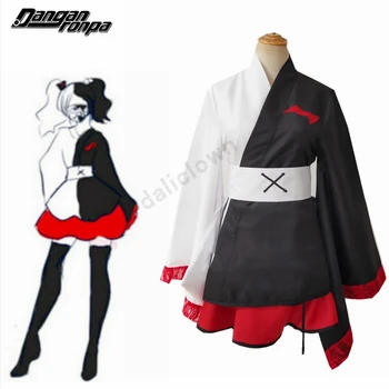 Anime Danganronpa Monokuma Cosplay Pinafore Japonų Kimono Moterys Moteriškos suknelės Helovino Cosplay kostiumas Pagamintas pagal užsakymą