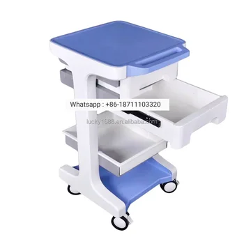 Aukštos kokybės ligoninės krepšelio baldai abs plastikinis avarinis vežimėlis medicininis avarijos vežimėlis su stalčiais