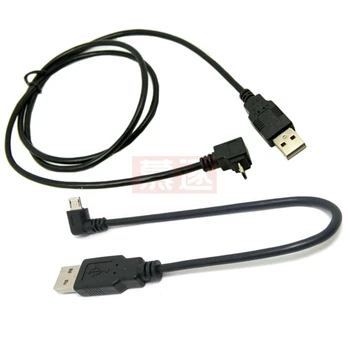 Aukštyn & žemyn & Kairėn & dešinėn Kampuotas 90 laipsnių USB mikro USB Male į USB vyriškas duomenų įkrovimo jungtis Kabelis 25cm 50cm planšetiniam kompiuteriui 5ft 1m