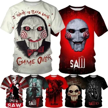 Fashion Hot Sale Billy The Billy Is A Puppet - Saw Horror Movie 3D Printed Women'sMen's T-Shirt Horror Pattern Anime Marškinėliai