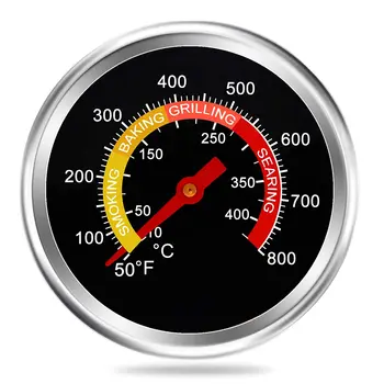 Grilio termometras Rūkalių temperatūros matuoklis Anglis Grilio duobė Rūkalius Termometras Šilumos indikatorius mėsos virimui