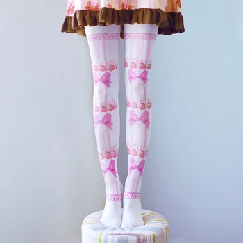 Japonų mergaičių kojinės saldžios Lolitos, mielos peteliškės braškės, spausdinančios pėdkelnes minkštos seserys studentės dovanoja kojines