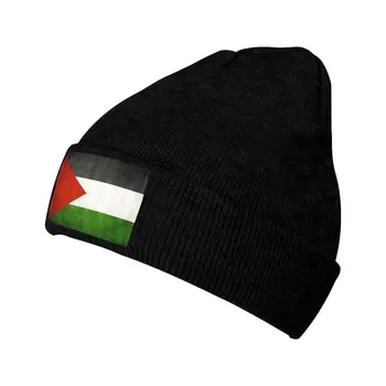 Jeruzalė Palestinos vėliava Megzta skrybėlė Moteriškos vyriškos pupelės Žieminės kepurės Akrilas Šiltas meliono dangtelis
