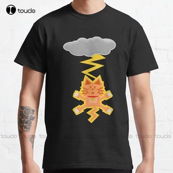 Katės žaibas - Juokingi klasikiniai marškinėliai Aukštos kokybės Mieli Elegantiški Gražūs Kawaii animaciniai filmai Saldūs medvilniniai marškinėliai Xs-5Xl