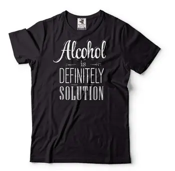 Mens Acohol Is Really Solution marškinėliai Juokingi gėrimo vakarėlio marškinėliai Joke marškinėliai
