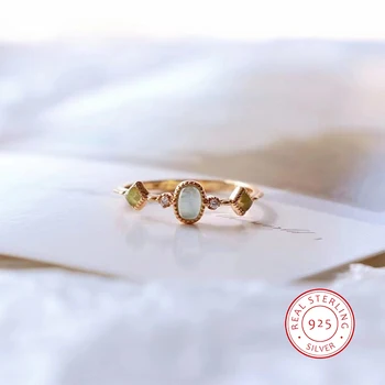 Naujas madingas stiklinis spalvingas brangakmenio atidarymo žiedas moterims 925 sidabrinis paprastas reguliuojamas žiedas Vestuvių gimtadienio dovana