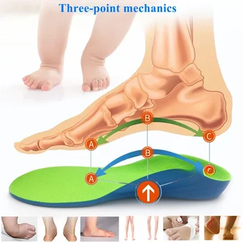Ortopediniai vidpadžiai vaikams Kietas lankas Atrama Ortotikos vidpadžiai Plokščios pėdos Cubitus Varus XO Kojų pagalvėlė Sportiniai batai Pėdų priežiūros įrankiai