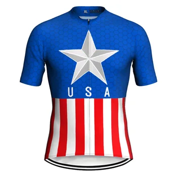 Pro Summer Short USA Jersey Bike Cycling MTB Jacket Race Sport Tops Wear For Road Mountain Polyester 2022 Outdoors Clothing