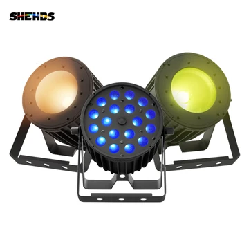 SHEHDS Naujos versijos LED 18X18W RGBWA UV 200W RGBACL 6IN1 200W Cool&Warm White COB Par Light Even Color Mixing DJ Projector Disco