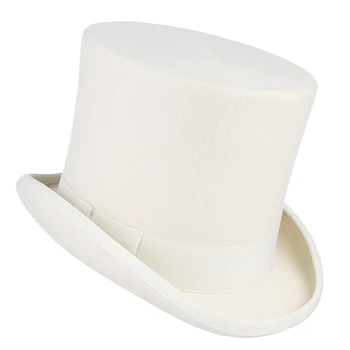 Short Brim Fedora Top Hat Victorian Age Magician Hat for Boy Men Adults Cap