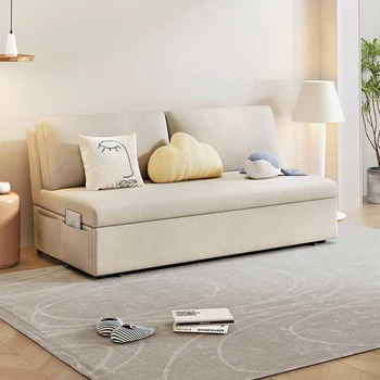Sulankstoma sofa-lova dvigubos paskirties 2023 m naujas paprastas 1 metras 2 miegamasis modernus 1,5 metro mažo buto tyrimas