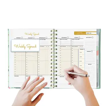 Verslo planuotojas Spiralinė kalendoriaus knyga A5 formato planavimo įrankis Nešiojamas sąsiuvinio žurnalas kiekvienam mėnesiui Namų darbai Kelionių tyrimas ir