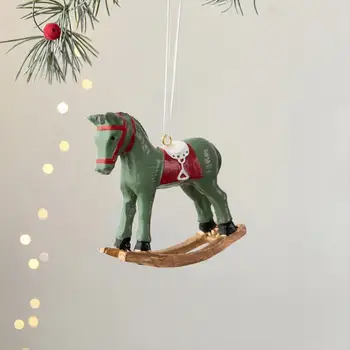 Vintažiniai kalėdiniai papuošalai 3d animacinis filmas Arklio dervos ornamentas Kalėdų eglutei Retro spalvos pakabukas Linksmų Kalėdų namų