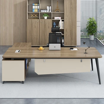 Wood Modern Office Desk Professional Long Fashion Professional Stalčiai Sandėliavimo stalai Darbas Escritorio Oficina baldai