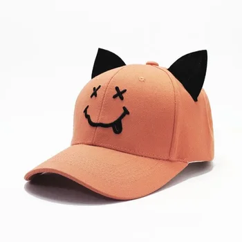 Y2K Trends Cap Women Cat Ear Baseball Capss Vyriškos punk skrybėlės Solid Casual Visors Designer Snapback Cap Unisex Cotton Daily Bonnets